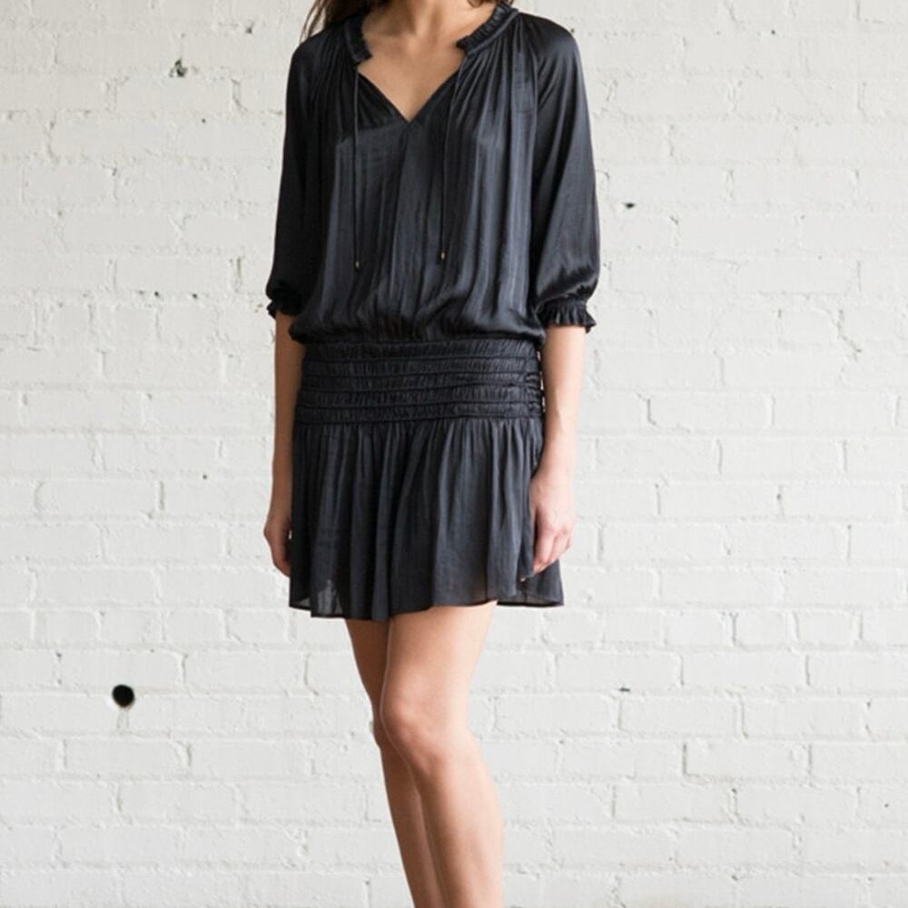 Ulla Johnson Olga Satin Mini Dress in Color Midnight Size 6 Estimate